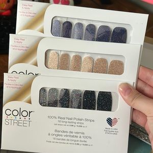 Set of 3 color street mail polish strips